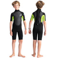 C-Skins Element 3:2 Junior Unisex Shortie Wetsuit - Black/Lime/Multi