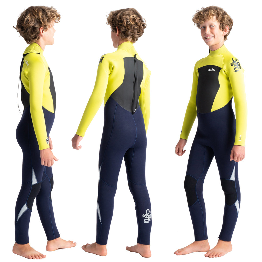 C-Skins Legend 5:4:3mm Junior Wetsuit - Slate/Flash Green/Silver
