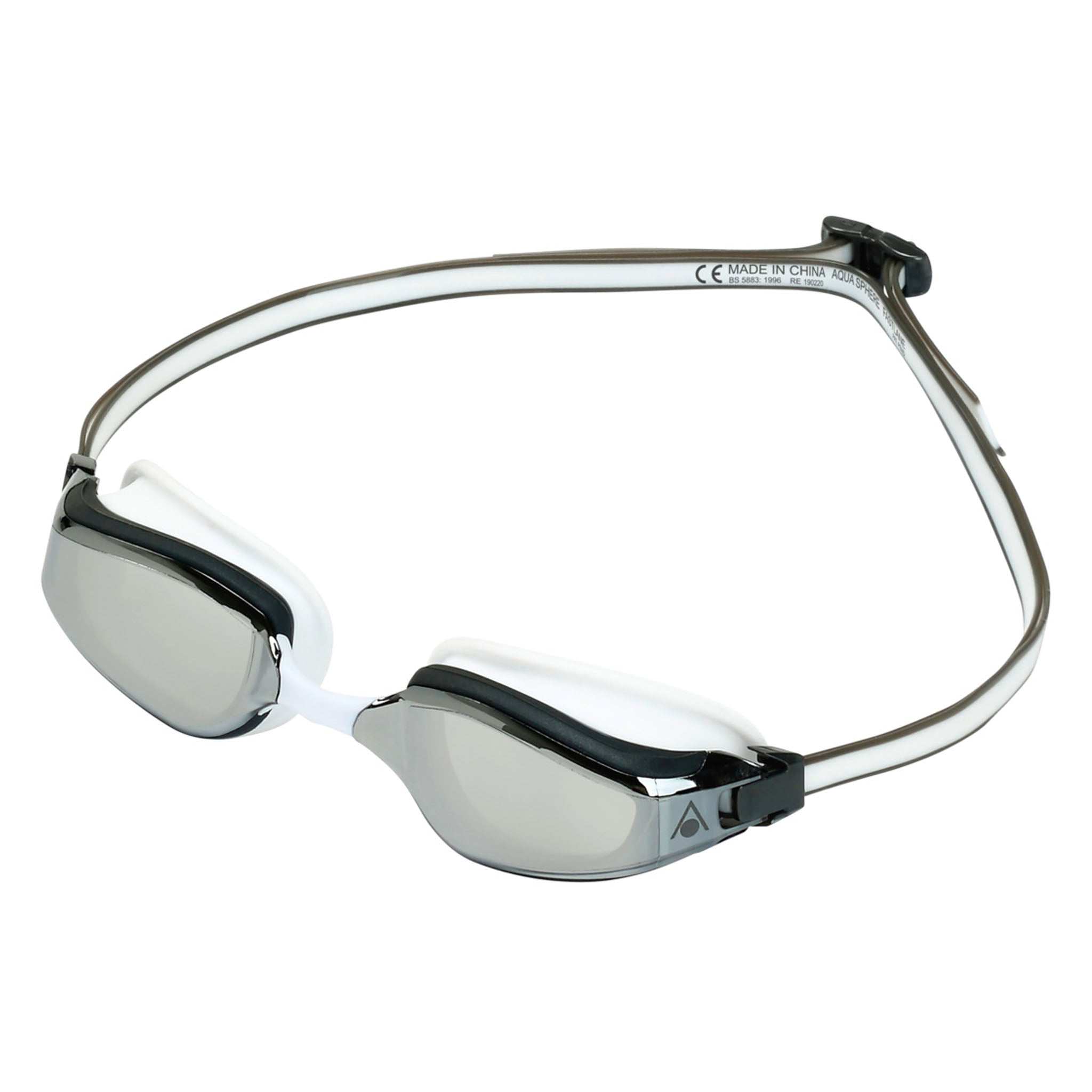 Aquasphere Fastlane Swimming Goggles Silver Titanium Mirrored Lenses