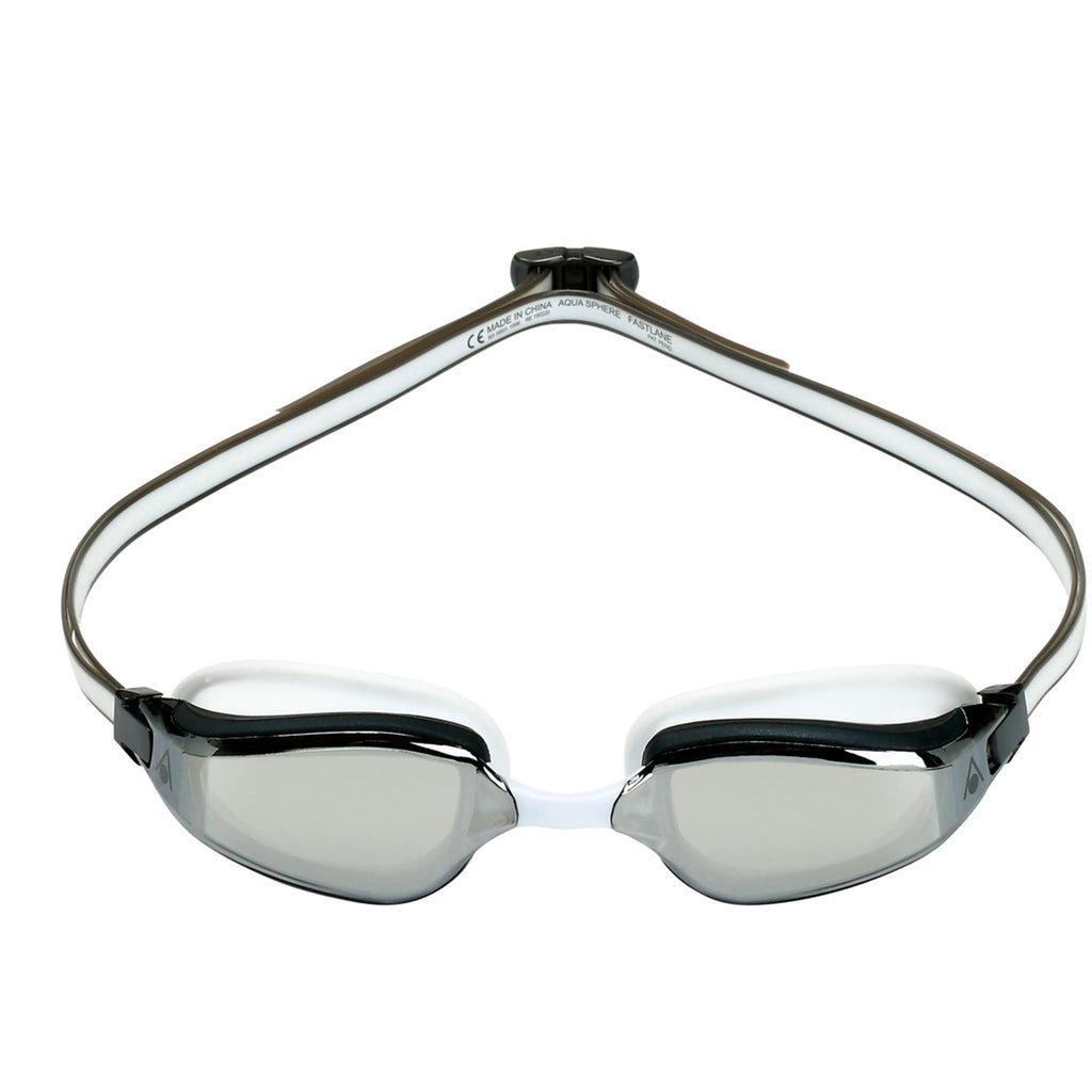 Aquasphere Fastlane Swimming Goggles Silver Titanium Mirrored Lenses