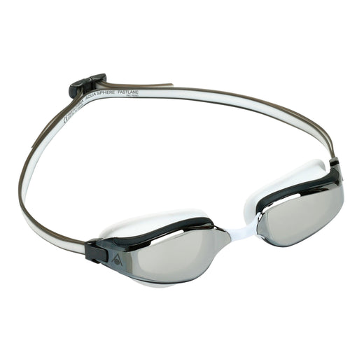 Aquasphere Fastlane Swimming Goggles Silver Titanium Mirrored Lenses