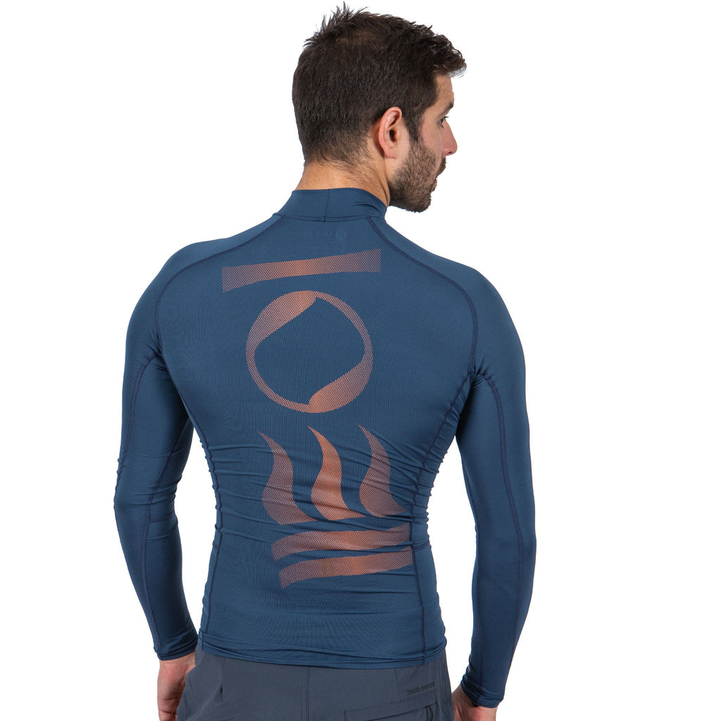 Fourth Element Men's Hydroskin Ocean Positive Long Sleeve Rash Guard Insignia Blue