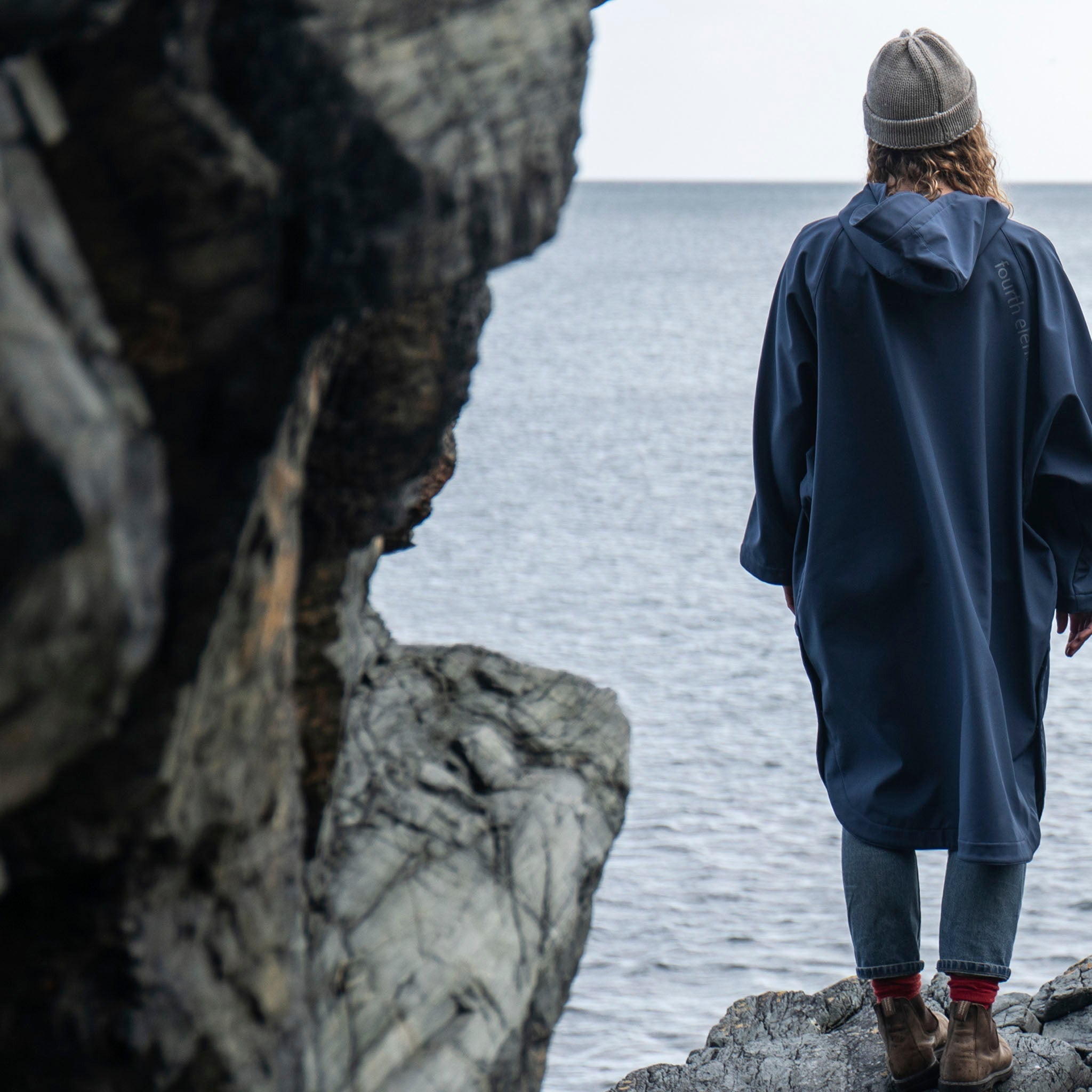Fourth Element Storm Poncho Changing Robe Slate Blue