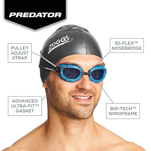 Zoggs Predator Goggles Small Profile Fit Clear Lens