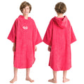 Robie Robes Junior Original Long Sleeve Towelling Beach Changing Poncho - Coral