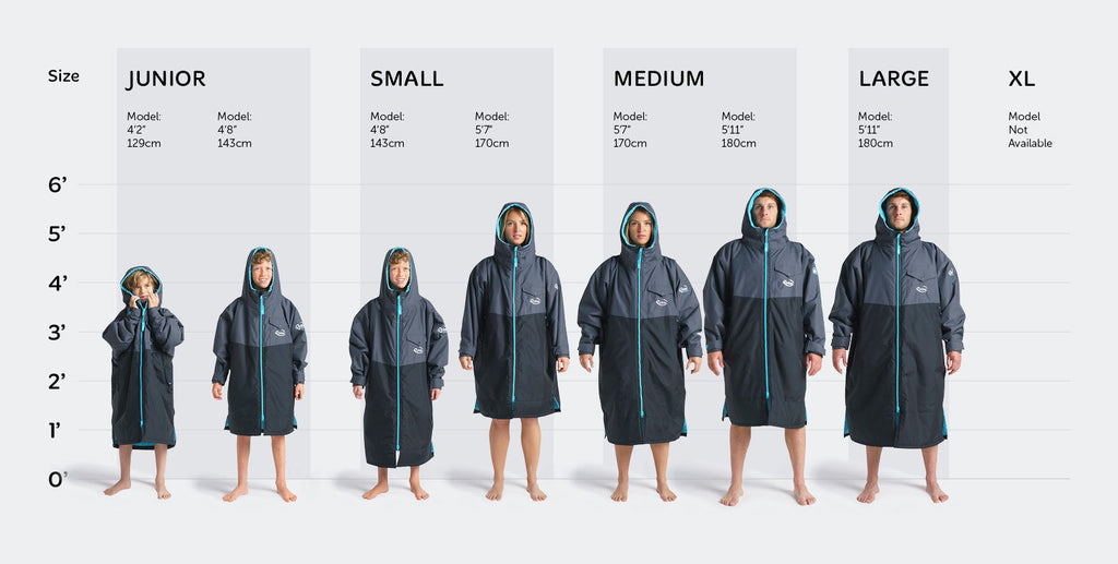 Robie JUNIOR Dry Series Recycled Long Sleeve Changing Robe - India Ink/Blue Atoll