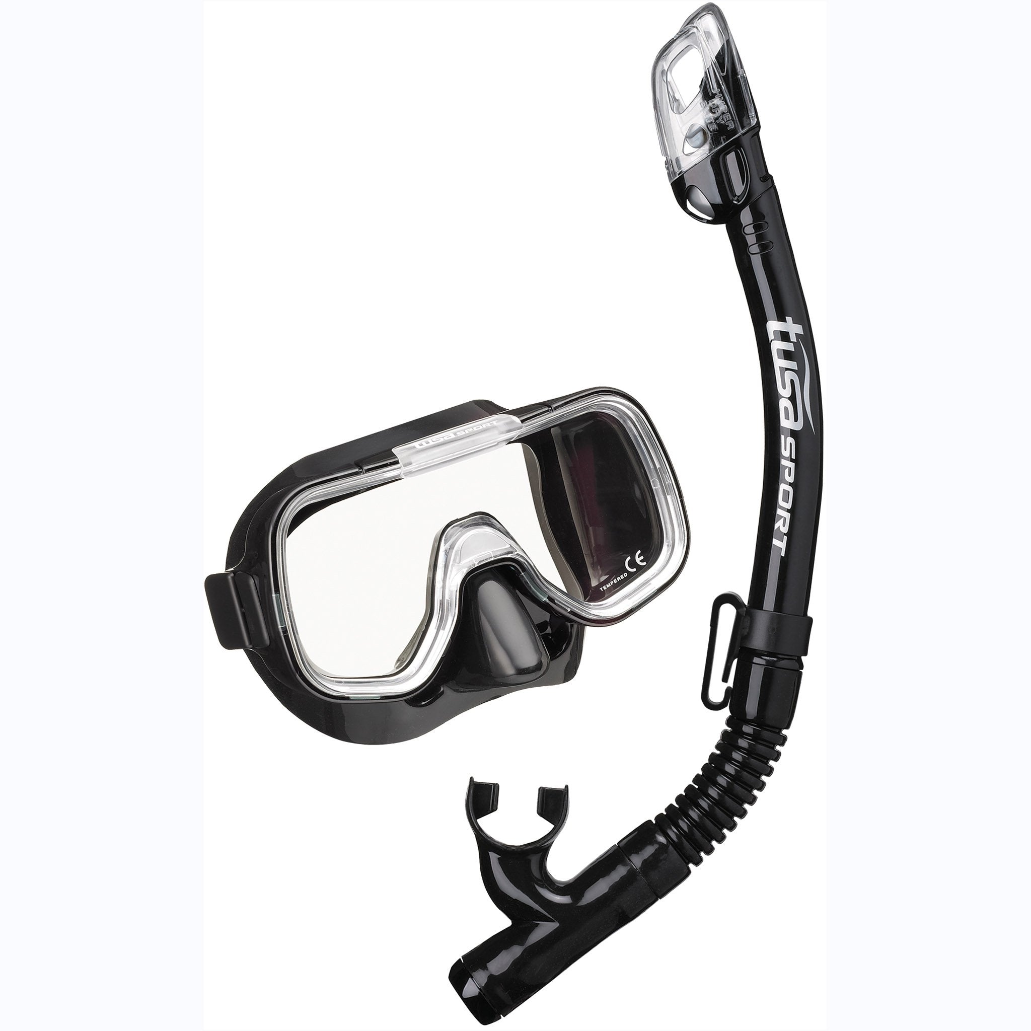 Tusa Mini-Kleio Mask & Dry Snorkel Set Black