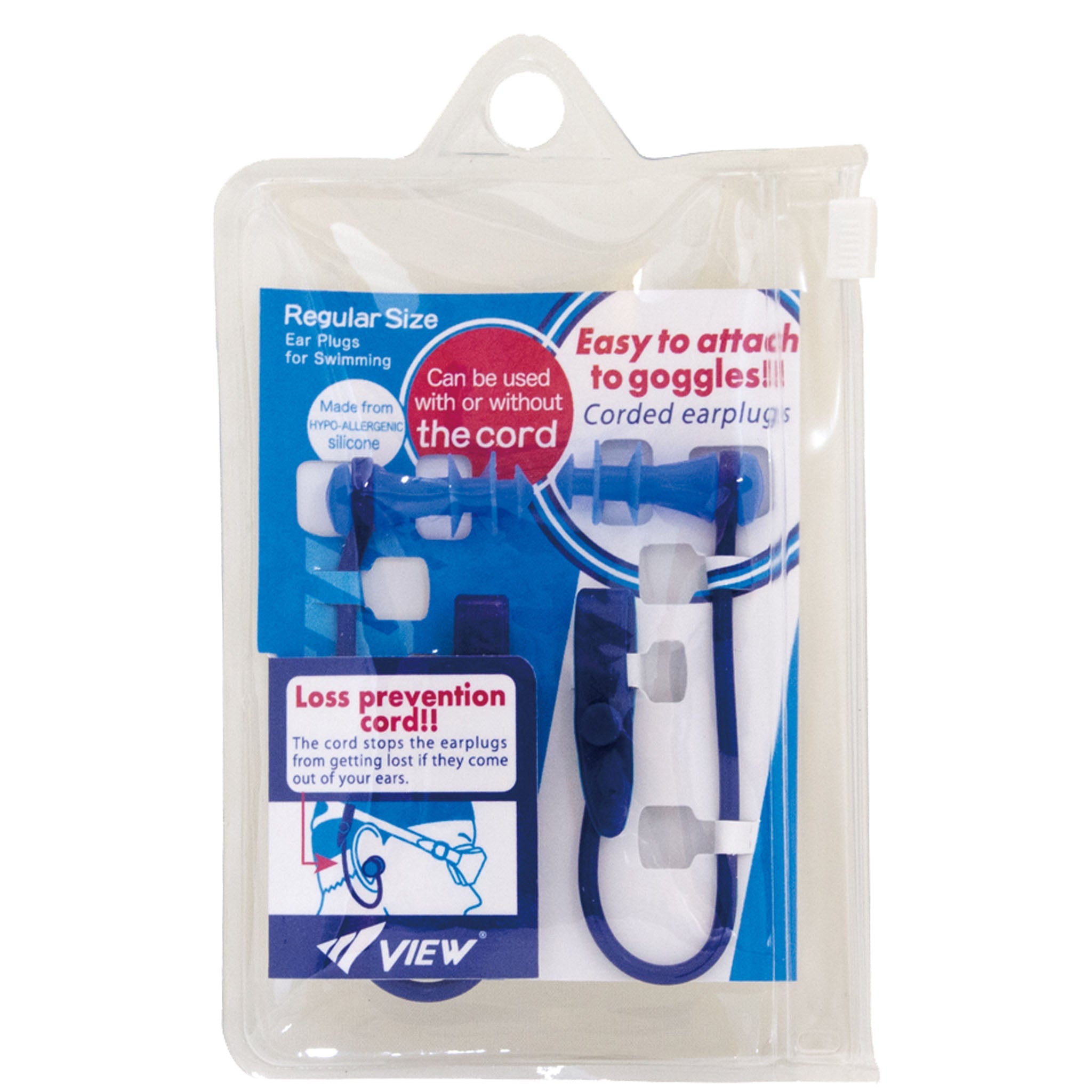 VIEW SWIM Silicone Ear Plugs with Retainer