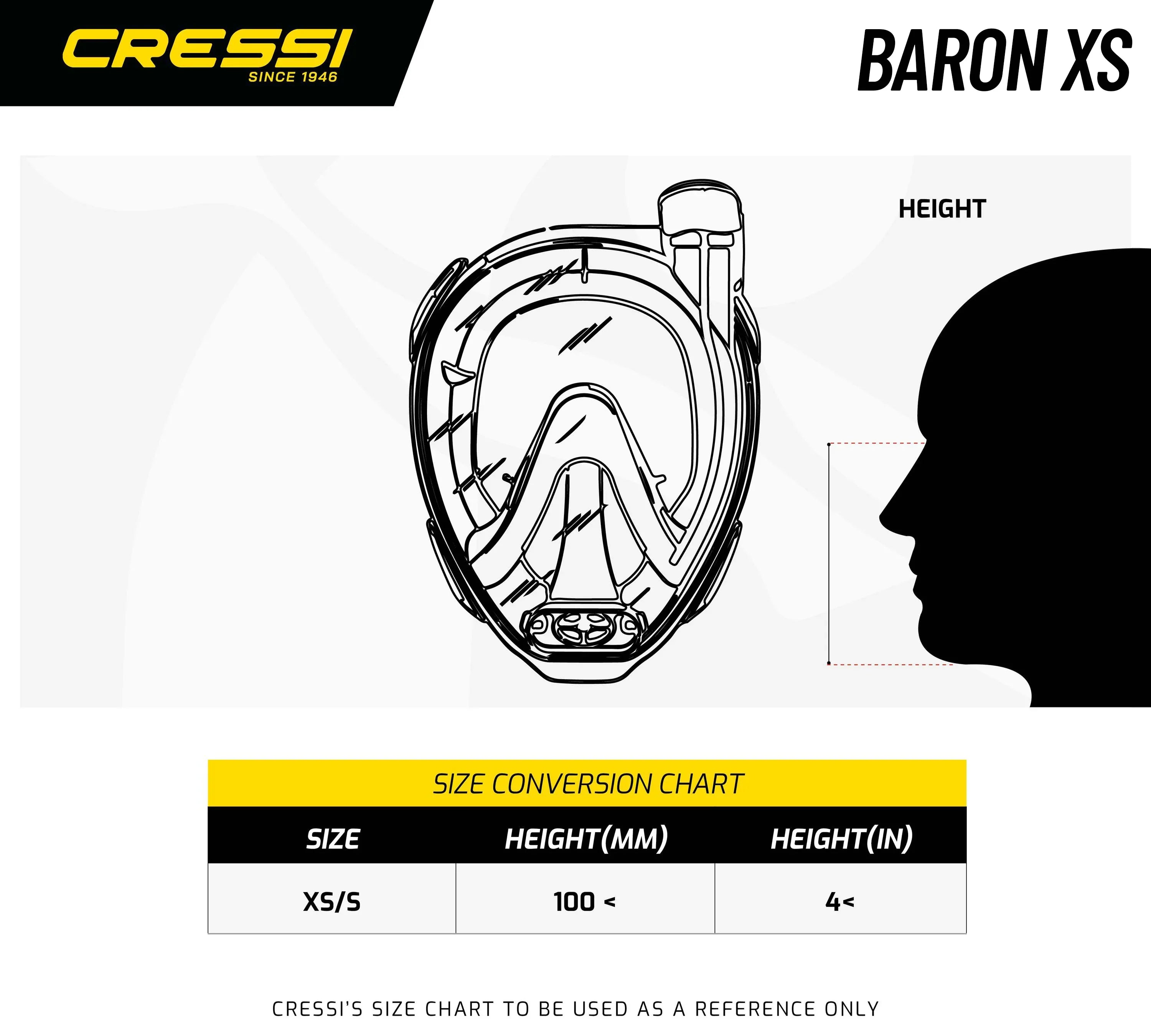 Cressi Baron JUNIOR Dry Full Face Snorkel Mask